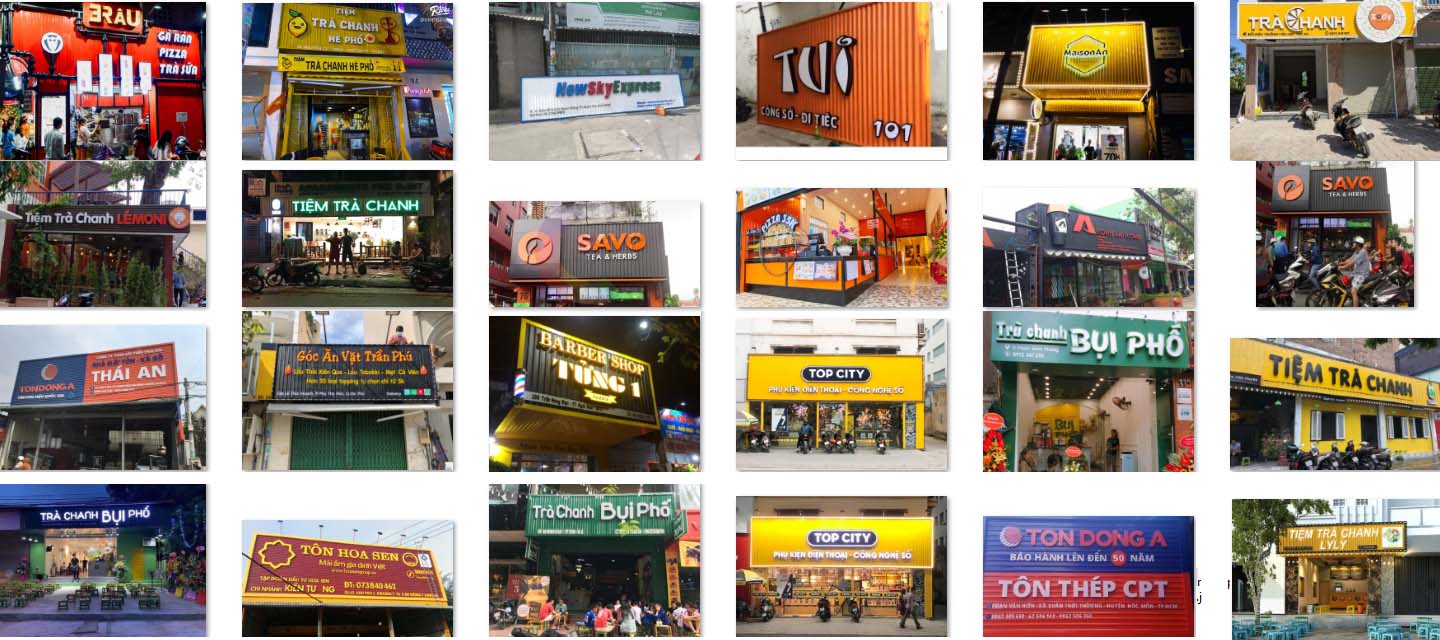 làm biển bảng hiệu tôn (tole) sóng